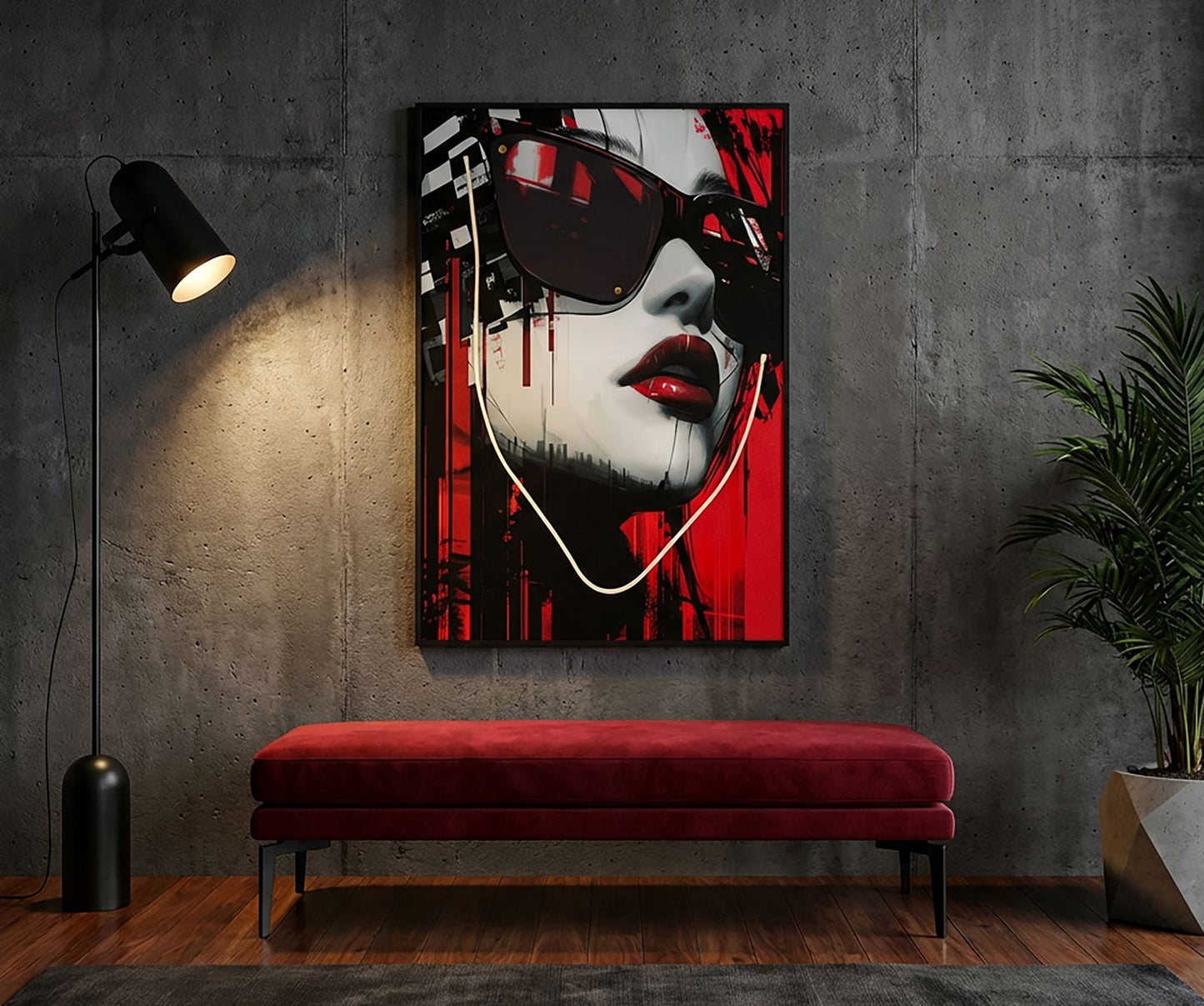 Schilderij On Canvas With Led Psyco -a- 60×3,5×90 cm