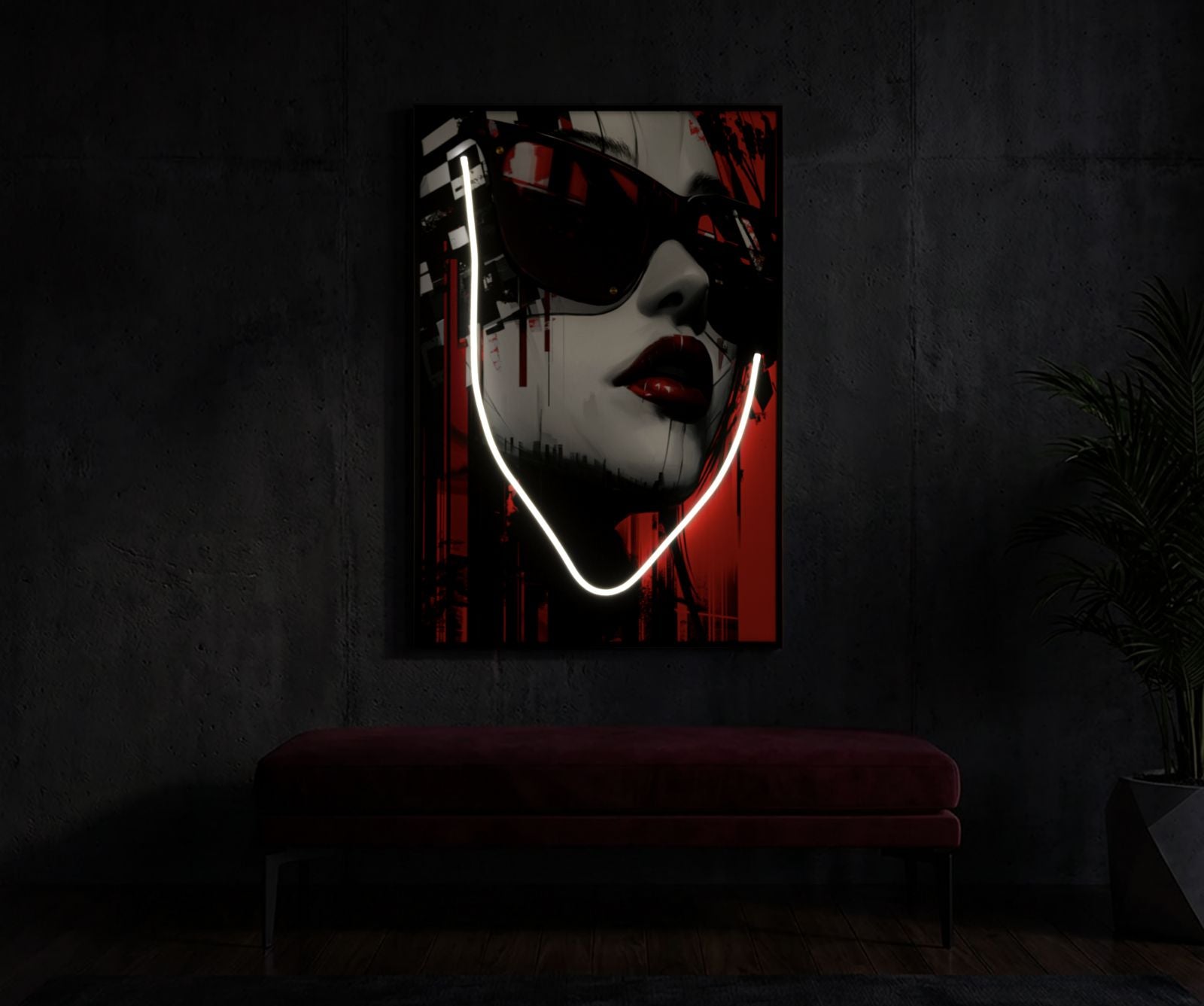 Schilderij On Canvas With Led Psyco -a- 60×3,5×90 cm