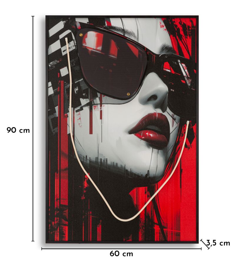 Schilderij On Canvas With Led Psyco -a- 60×3,5×90 cm
