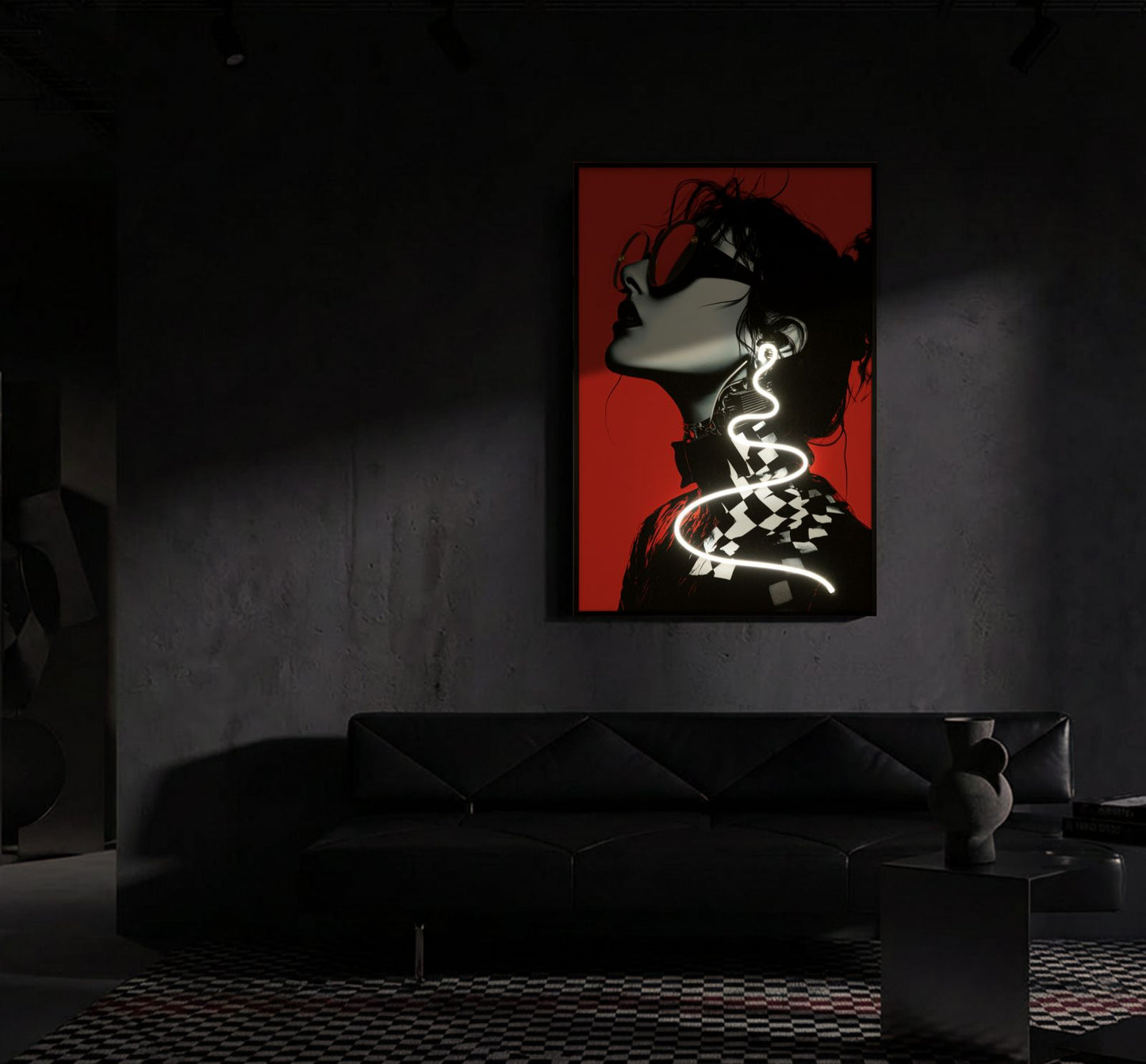 Schilderij On Canvas With Led Psyco -b- 60×3,5×90 cm