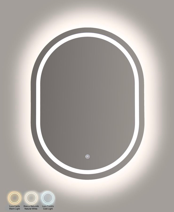 Spiegel Led Wall Mirror Simple Oval 60×3,5×80 cm