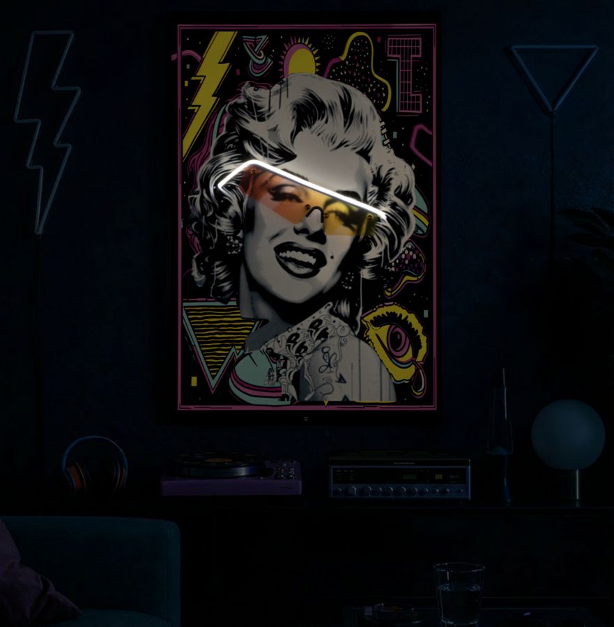 Schilderij On Canvas With Led Marilin 60×3,5×90 cm