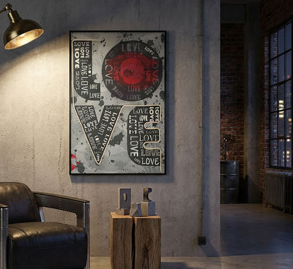 Schilderij On Canvas With Led Love 60×3,5×90 cm