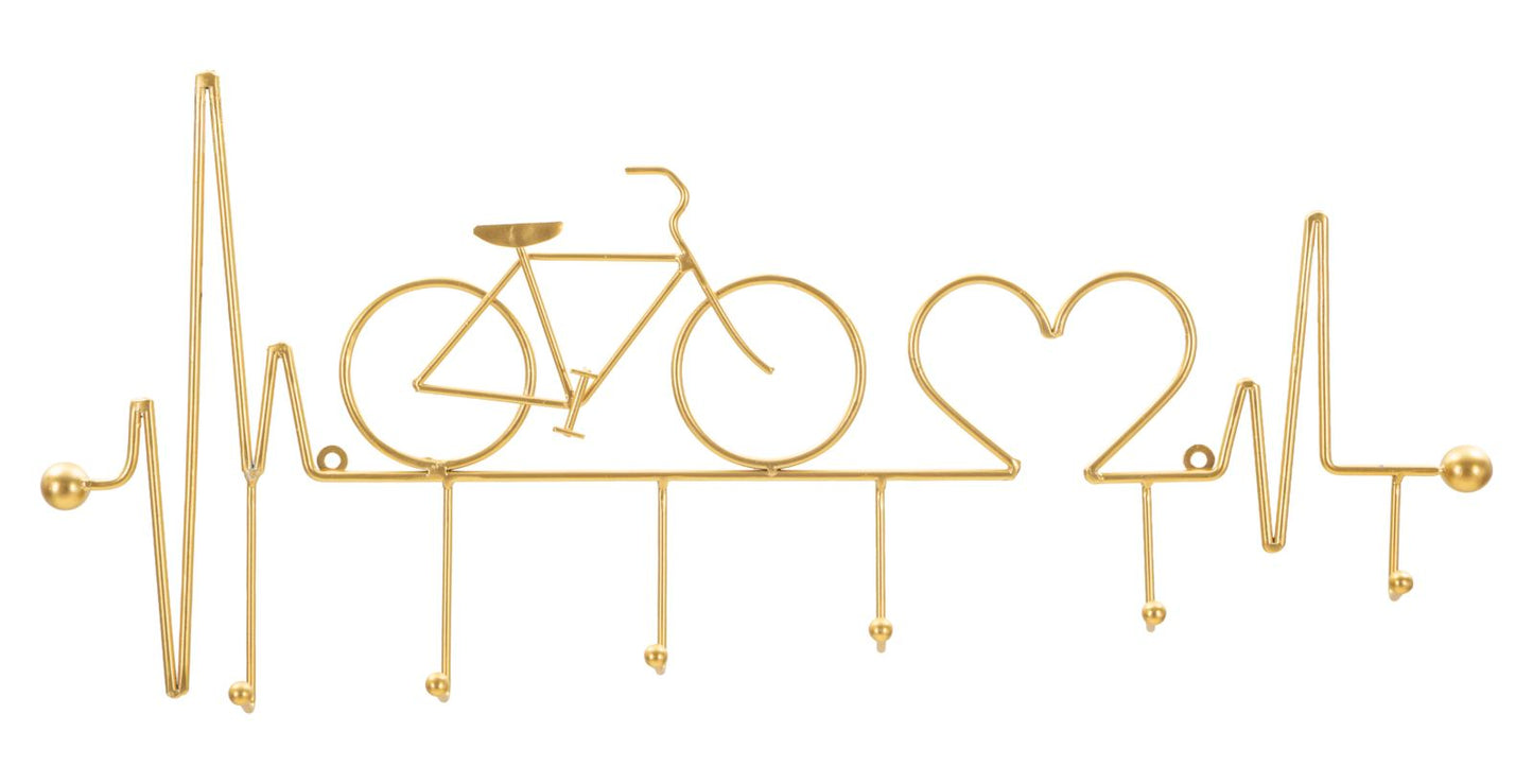 Kapstok Bicycle Wall Hanger Black Gold 59×3,2×26,5 cm
