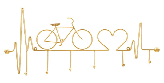 Kapstok Bicycle Wall Hanger Black Gold 59×3,2×26,5 cm