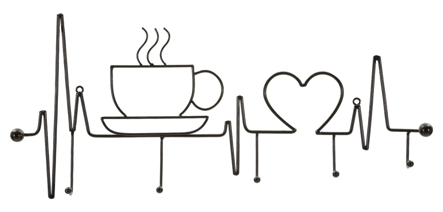 Kapstok Breakfast Wall Hanger Black 60×3,8×26,7 cm