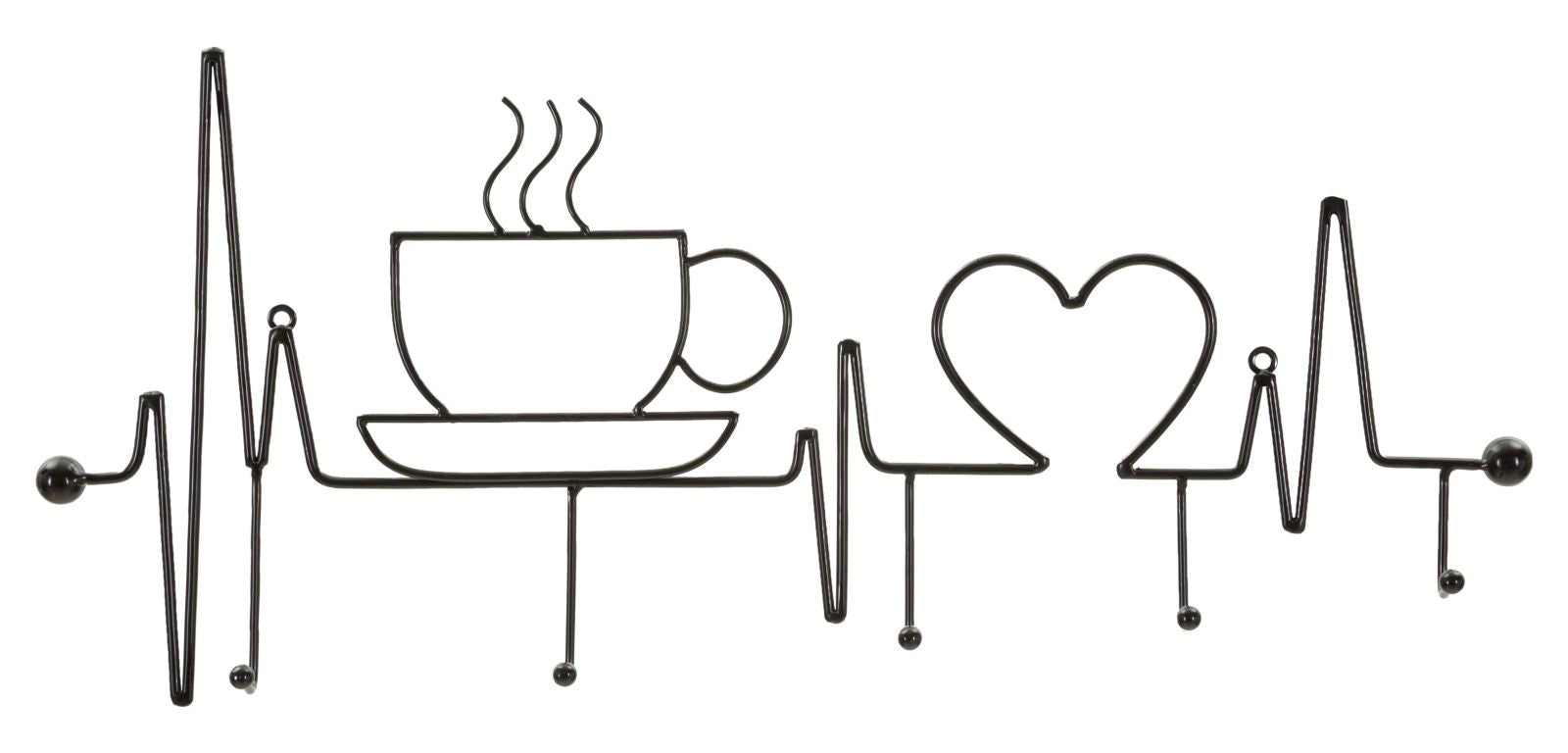 Kapstok Breakfast Wall Hanger Black 60×3,8×26,7 cm