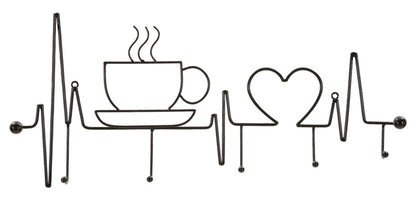 Kapstok Breakfast Wall Hanger Black 60×3,8×26,7 cm
