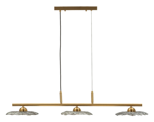 Plafondlamp Emily 3 Light Ceiling Lamp Grey Glass 100×24×18 cm