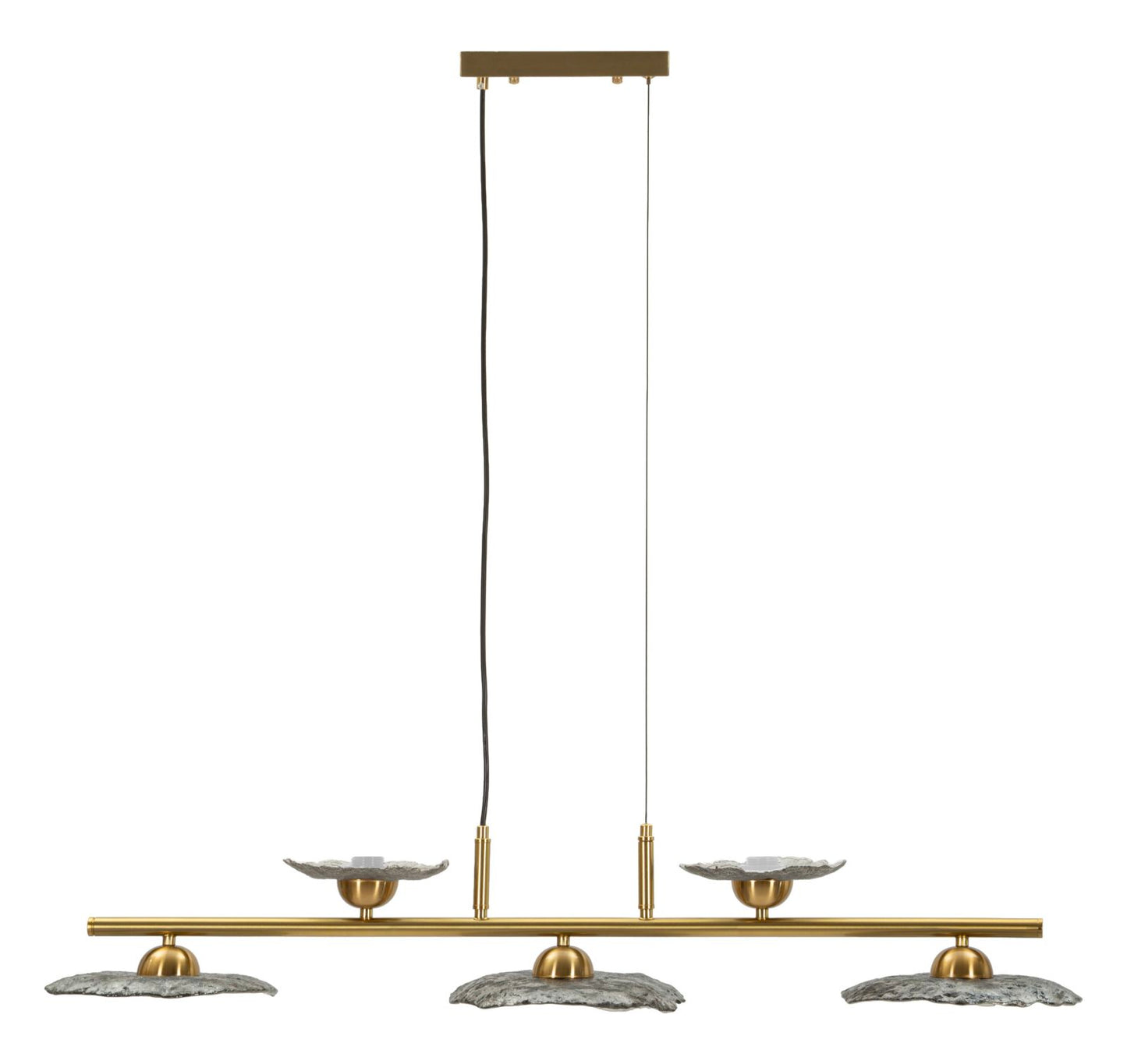Plafondlamp Emily 5 Light Ceiling Lamp Grey Glass 100×24×18 cm