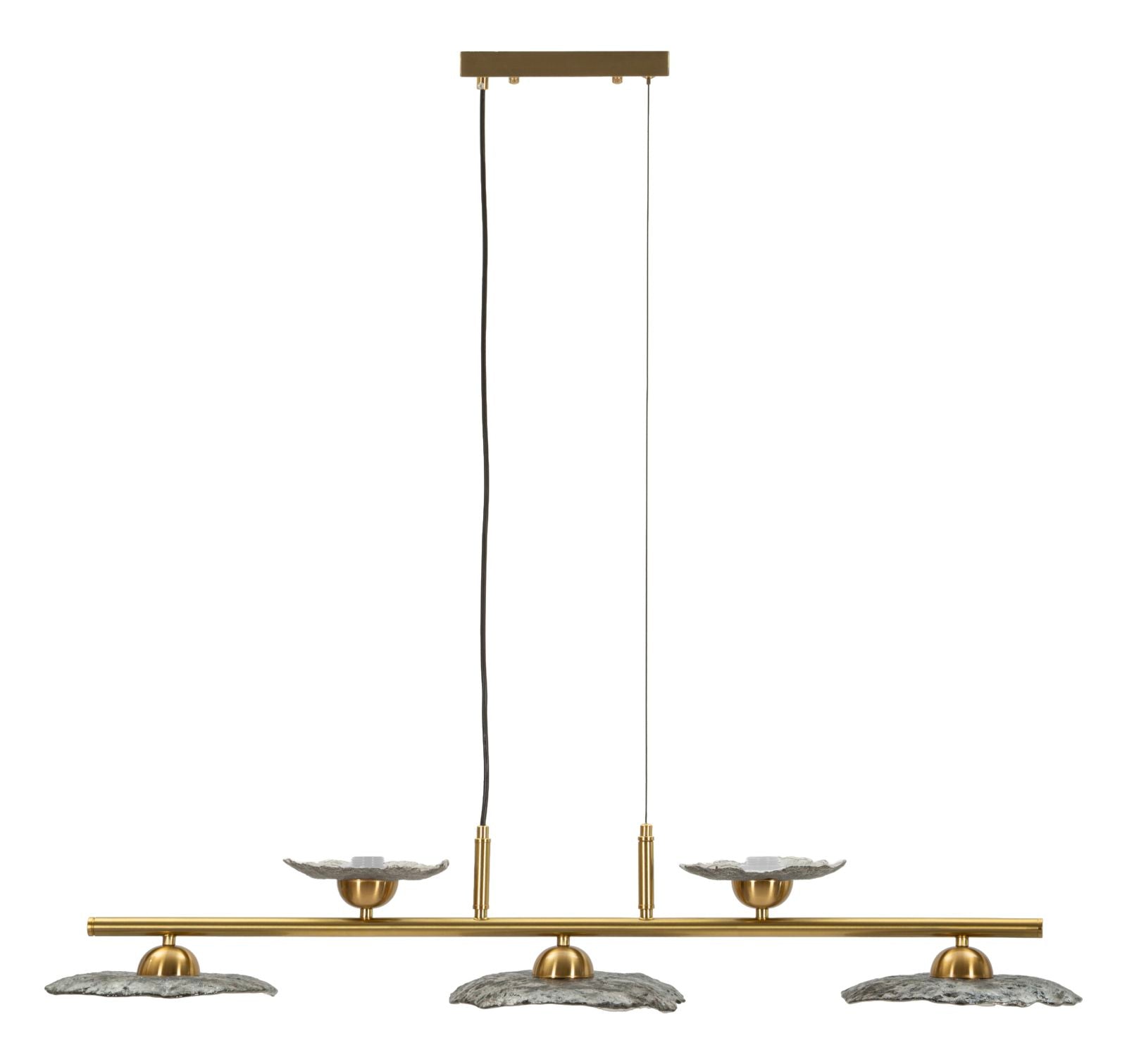Plafondlamp Emily 5 Light Ceiling Lamp Grey Glass 100×24×18 cm