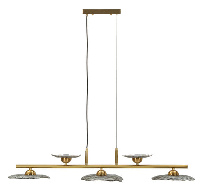 Plafondlamp Emily 5 Light Ceiling Lamp Grey Glass 100×24×18 cm