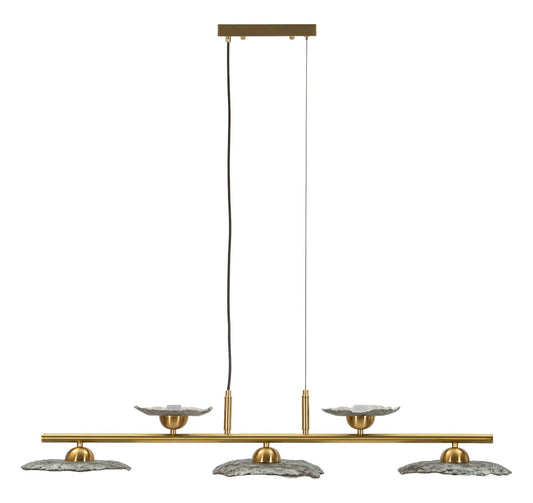 Plafondlamp Emily 5 Light Ceiling Lamp Grey Glass 100×24×18 cm