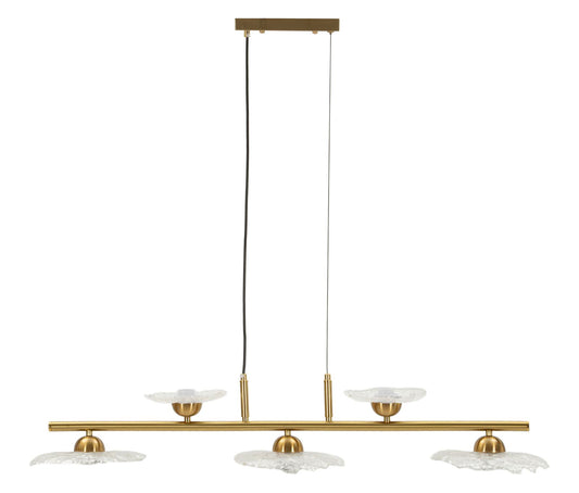 Plafondlamp Emily 5 Light Ceiling Lamp Trasparent Glass 100×24×18 cm
