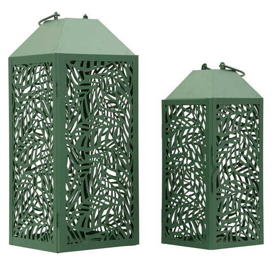 Lantaarn Carving Lantern Set 2 Pcs 17,8×17,8×44 cm