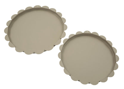 Dienblad Saturn Tray Round Dove Grey Set 2 Pcs Ø 33×2 cm