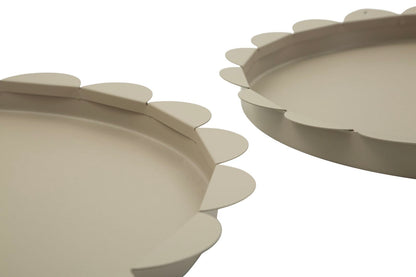 Dienblad Saturn Tray Round Dove Grey Set 2 Pcs Ø 33×2 cm