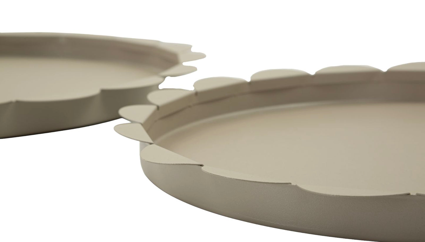 Dienblad Saturn Tray Round Dove Grey Set 2 Pcs Ø 33×2 cm