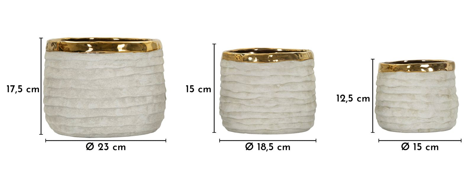 Vaas Lima Tall Cachepot Set 3 Pcs Ø 23×17,5 cm