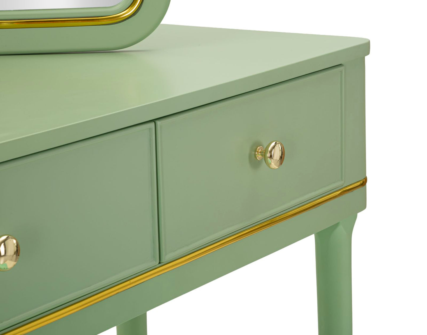 Kaptafel Camille Dressin Table With Mirror & Stool Green 120×37×79 cm