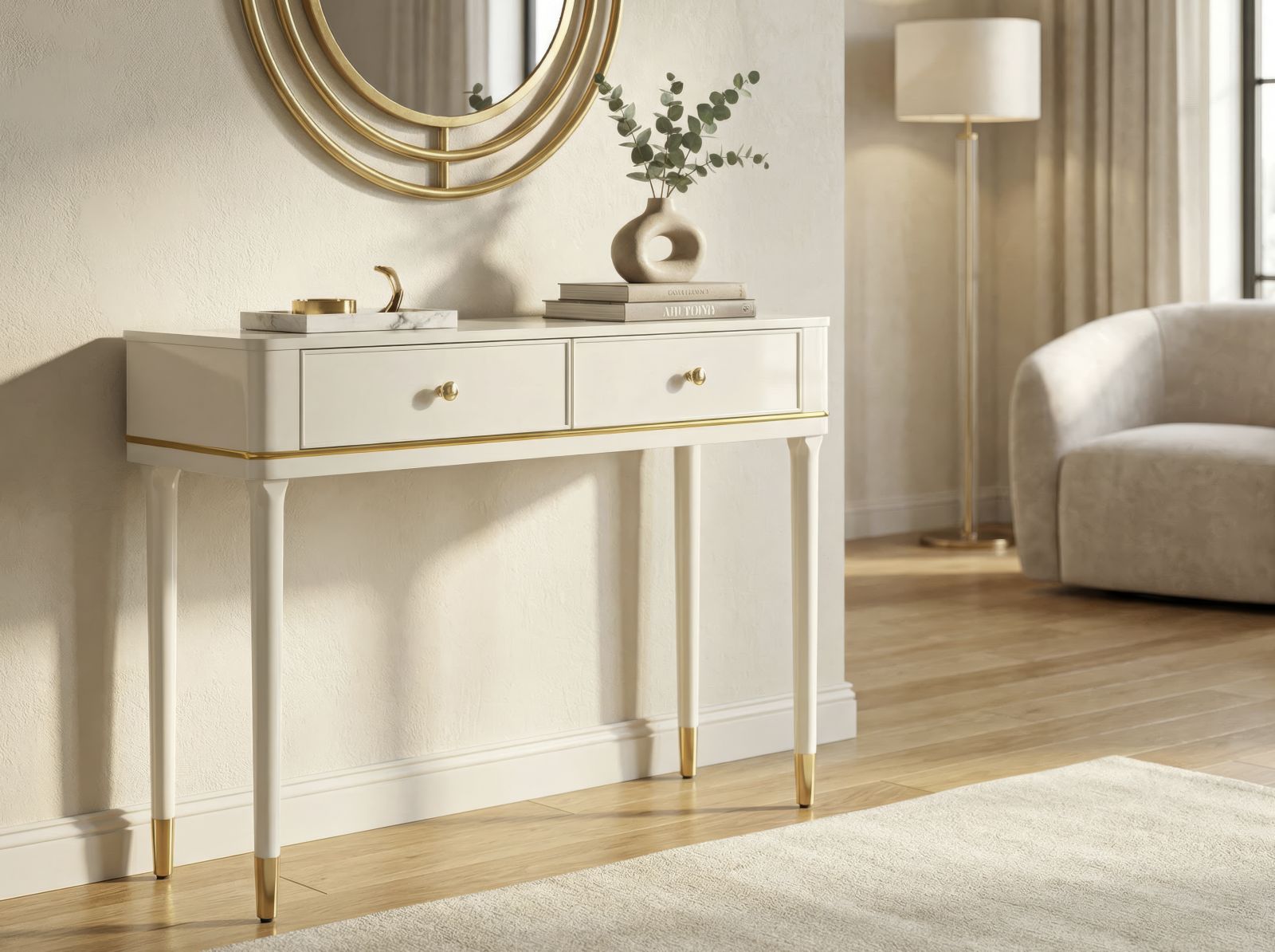 Consoletafel Camille Console White 101×37×78 cm