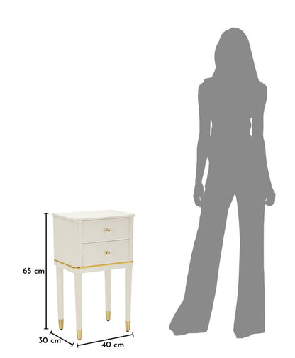 Nachtkastje Camille Bedside White 40×30×71 cm