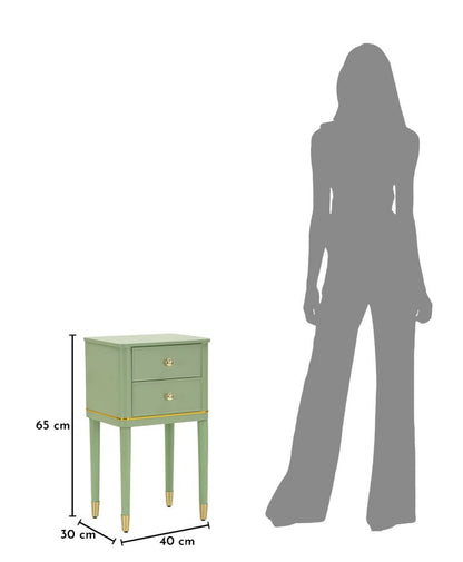 Nachtkastje Camille Bedside Green 40×30×71 cm
