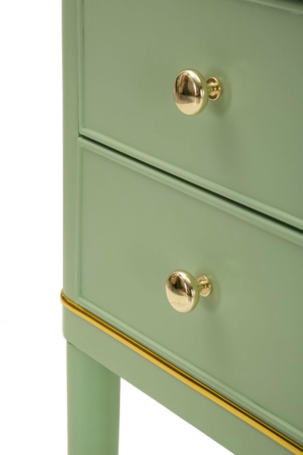 Nachtkastje Camille Bedside Green 40×30×71 cm