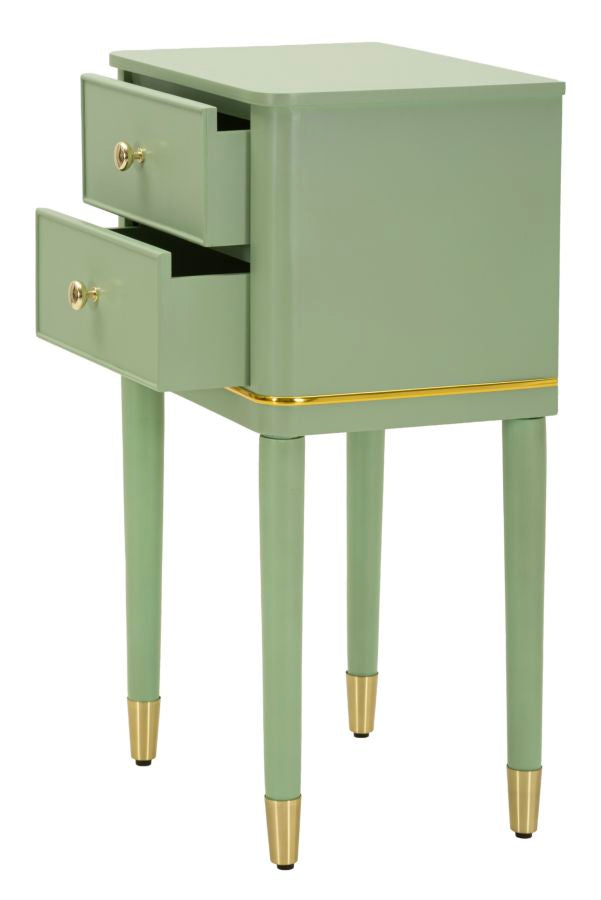 Nachtkastje Camille Bedside Green 40×30×71 cm