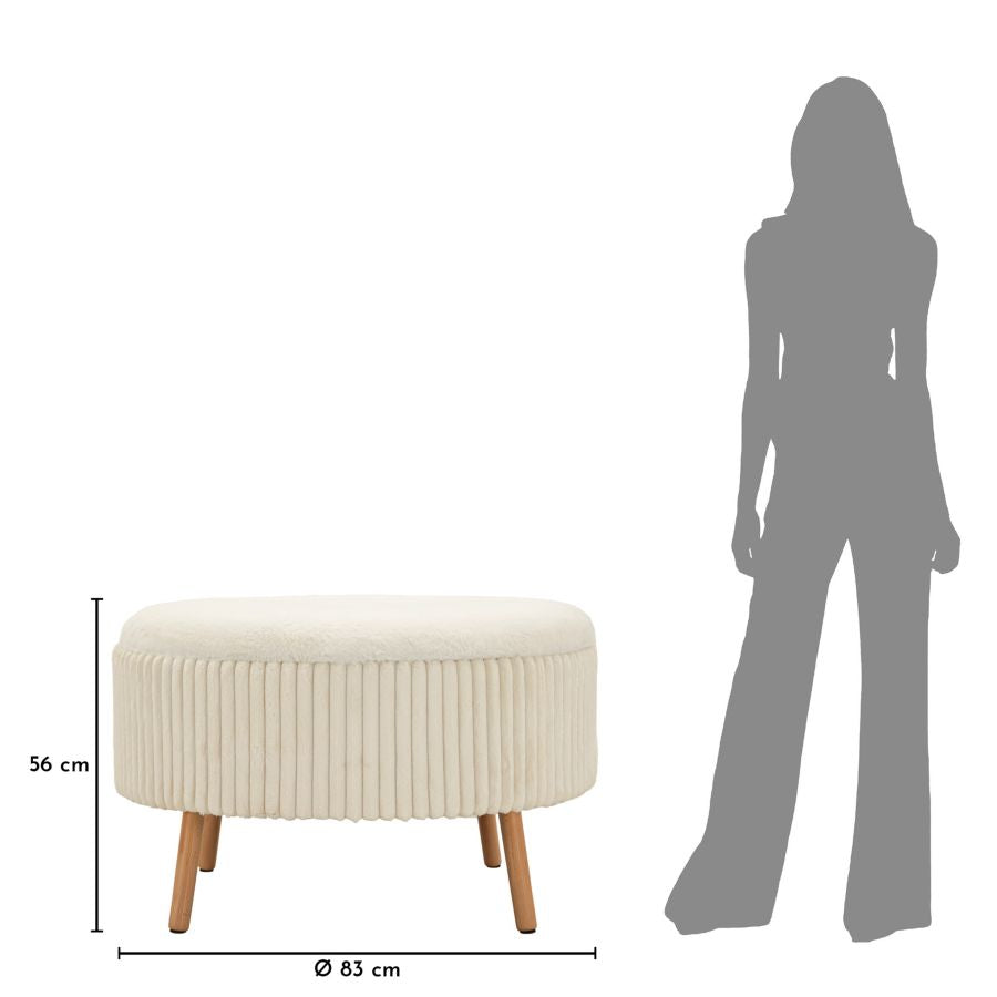 Poef Goteborg Big Pouf Ø 83×56 cm