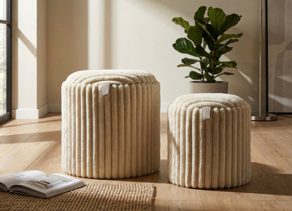 Poef Goteborg Pouf Set 2 Pcs Ø 40×42 cm
