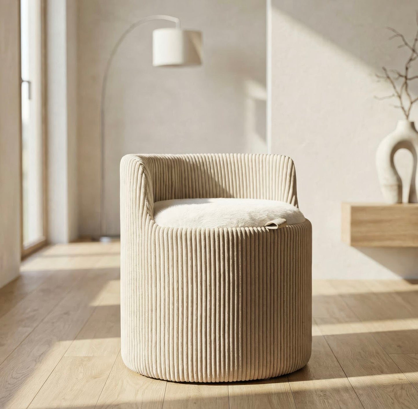 Poef Dublino Dressing Table Pouf Withs Torage Ø 47×53 cm