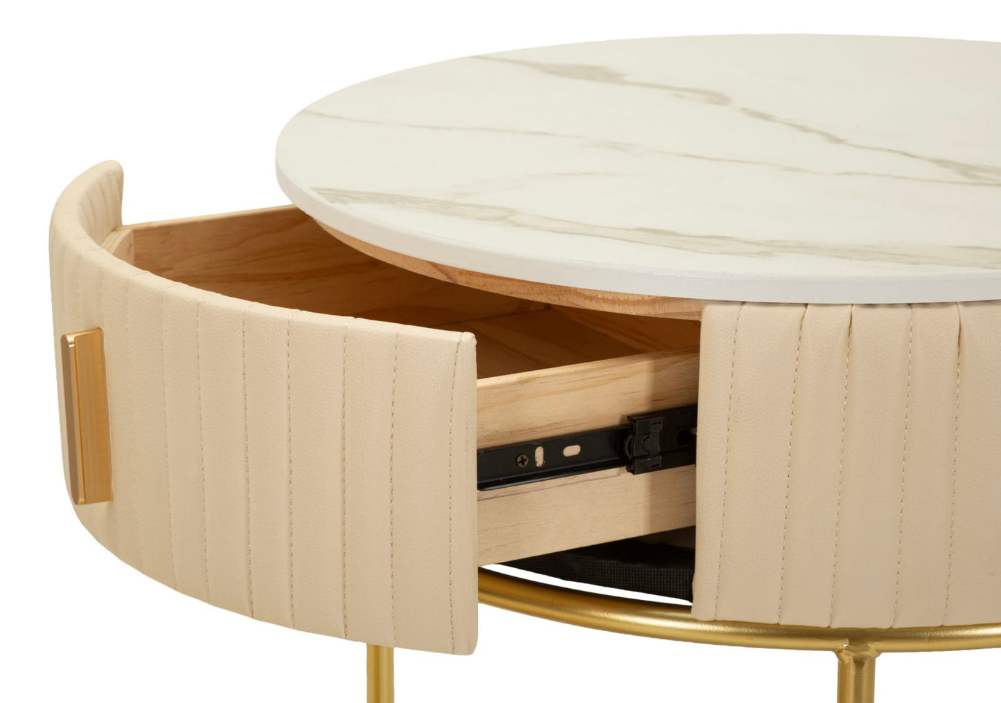 Nachtkastje Bed Side/dressing Table With Pouf Pok Ø 52×70 cm