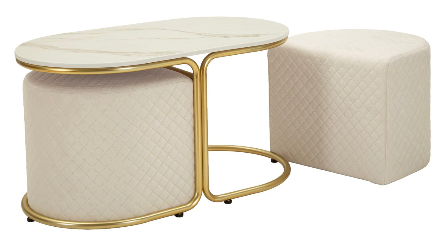 Salontafel Relax Coffee Table With 2 Stool 79×45×44 cm