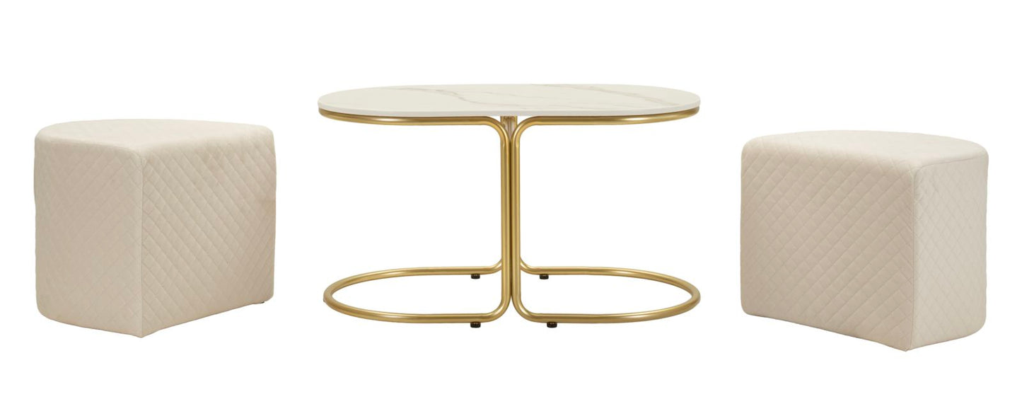 Salontafel Relax Coffee Table With 2 Stool 79×45×44 cm