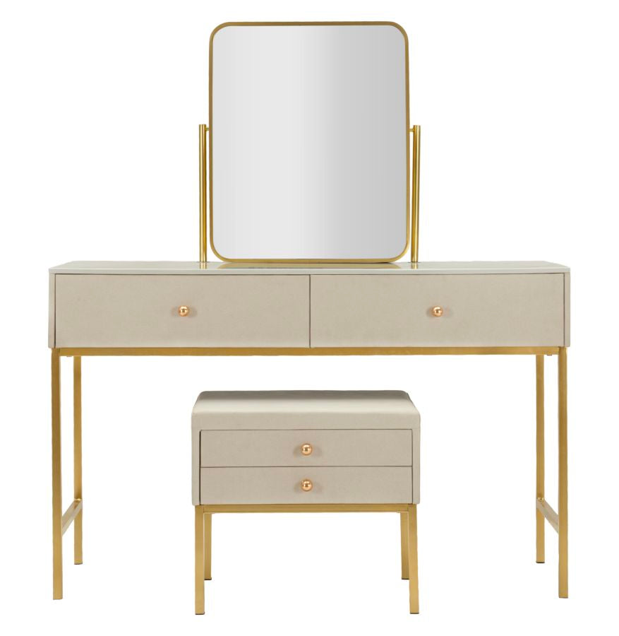 Kaptafel Luxury Dressin Table With Mirror & Stool 120×45×75 cm
