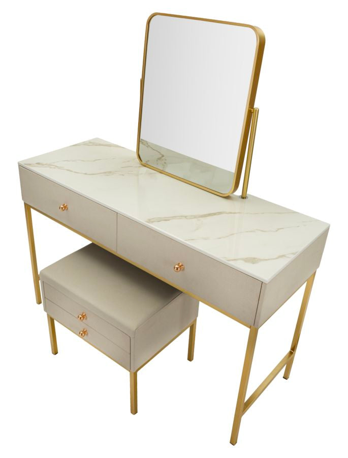 Kaptafel Luxury Dressin Table With Mirror & Stool 120×45×75 cm