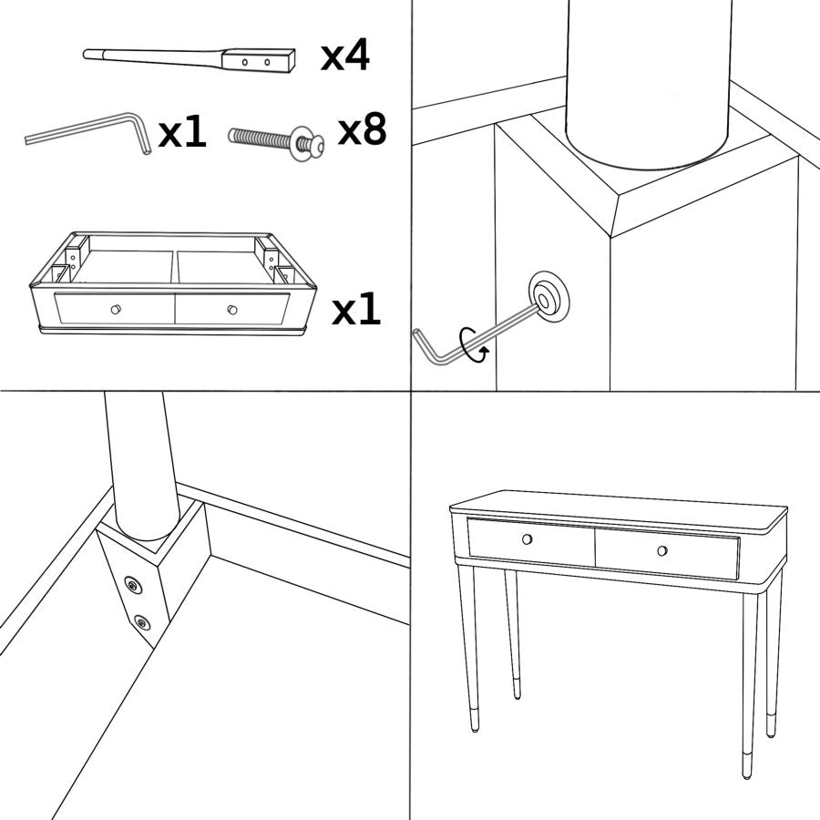 Consoletafel Camille Console Green 101×37×78 cm