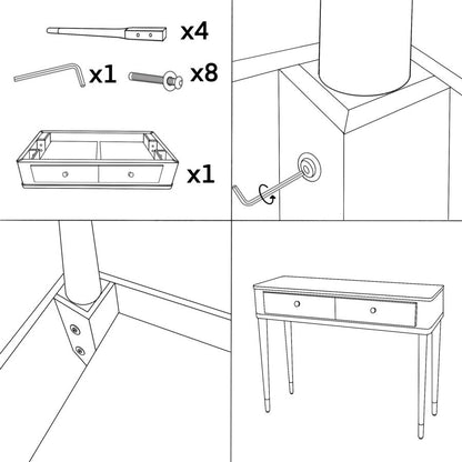 Consoletafel Camille Console Green 101×37×78 cm