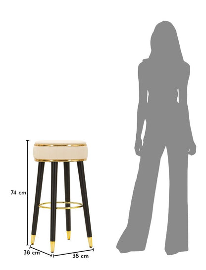 Barkruk London Bar Stool Cream Ø 38×74 cm