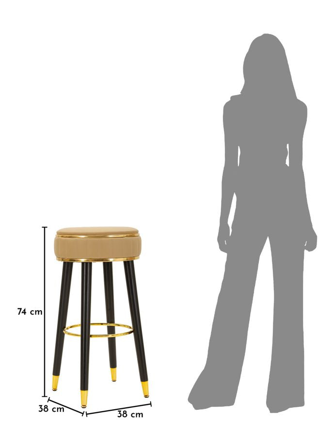 Barkruk London Bar Stool Brown Ø 38×74 cm