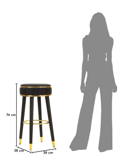 Barkruk London Bar Stool Black Ø 38×74 cm