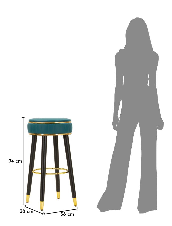 Barkruk London Bar Stool Green Ø 38×74 cm