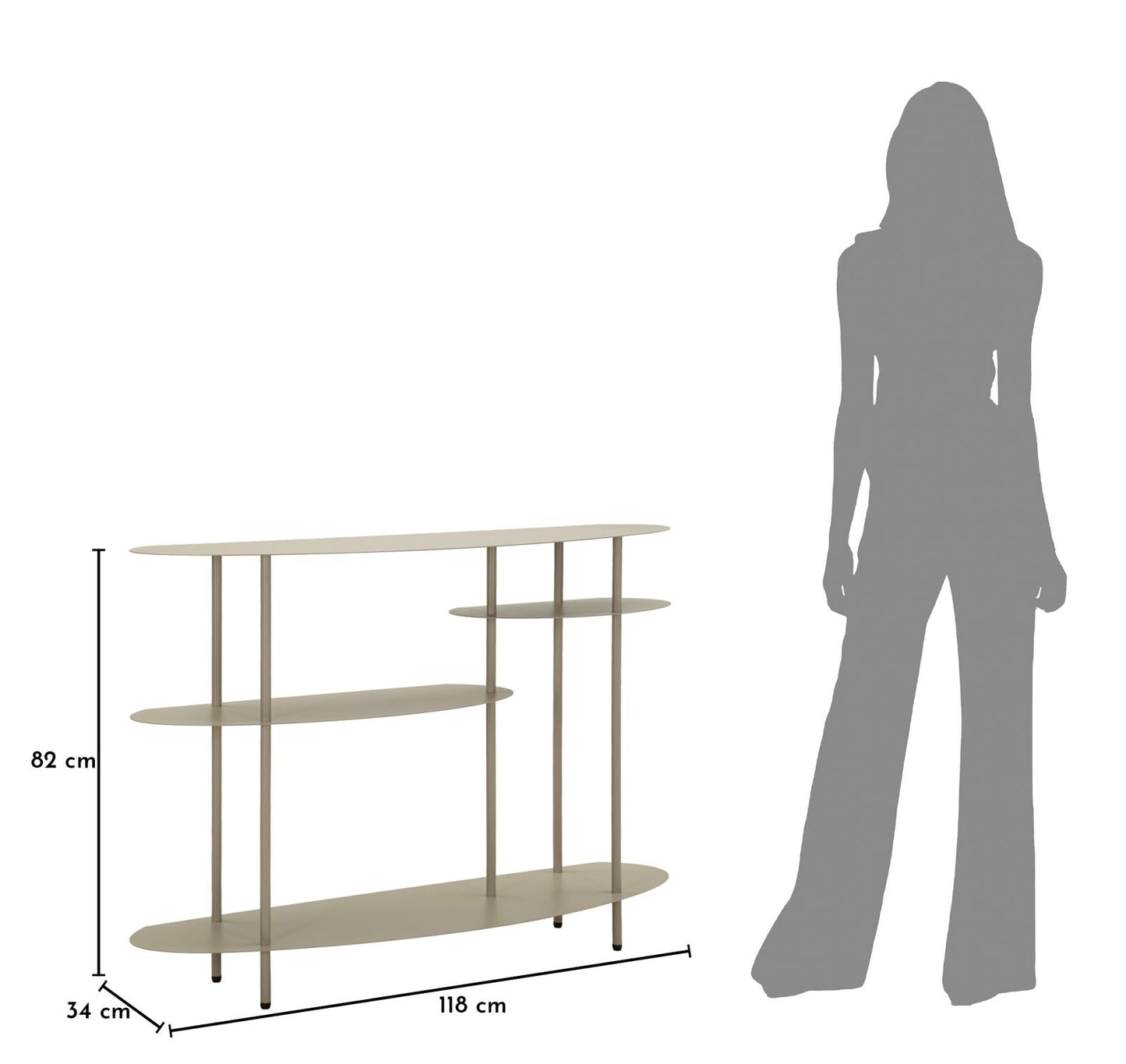 Consoletafel Saturn Console Plus Dove Grey 118×34×82 cm