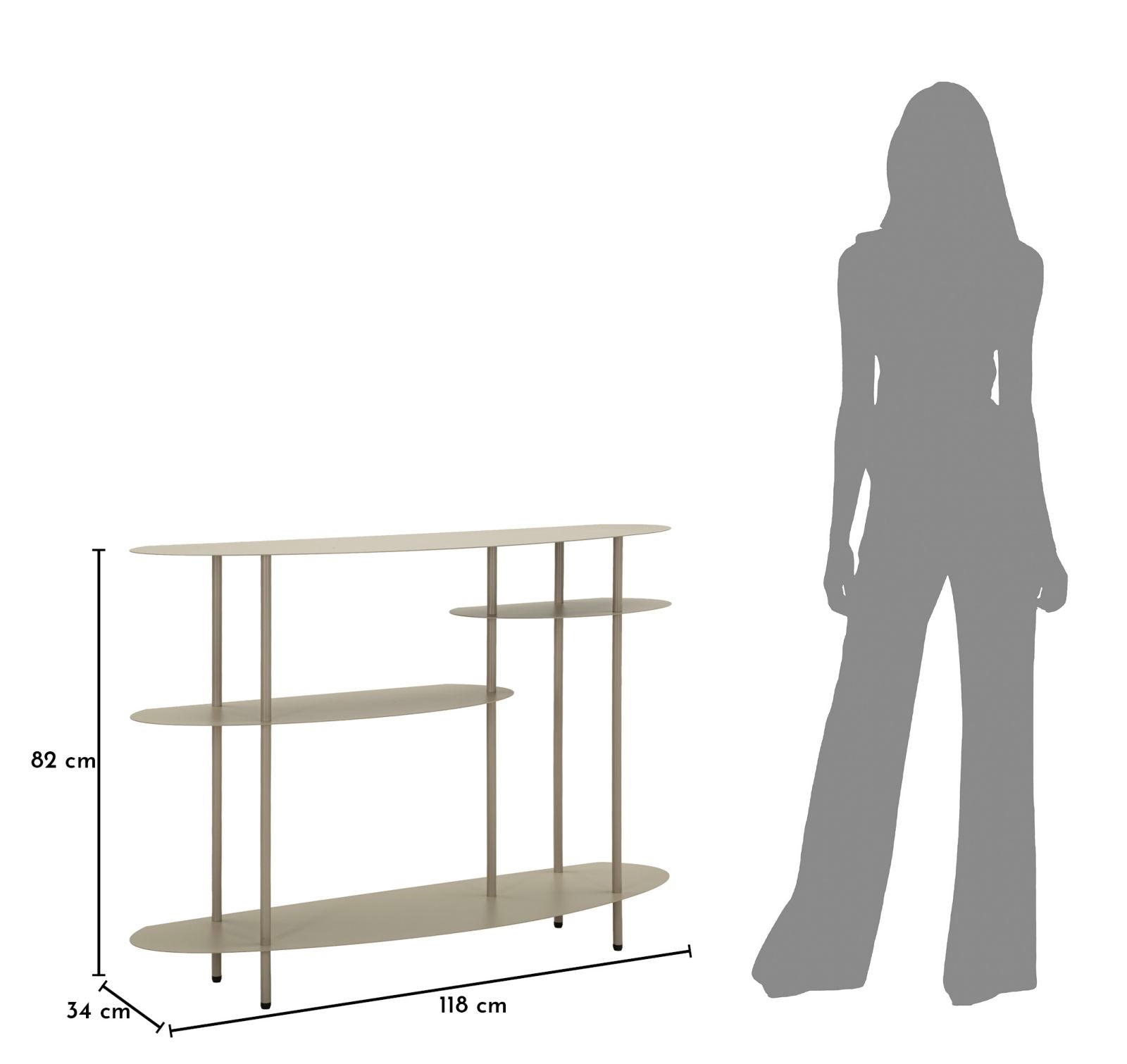 Consoletafel Saturn Console Plus Dove Grey 118×34×82 cm