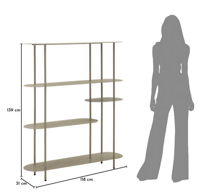 Boekenkast Saturn Book Shelf Dove Grey 118×31×139 cm