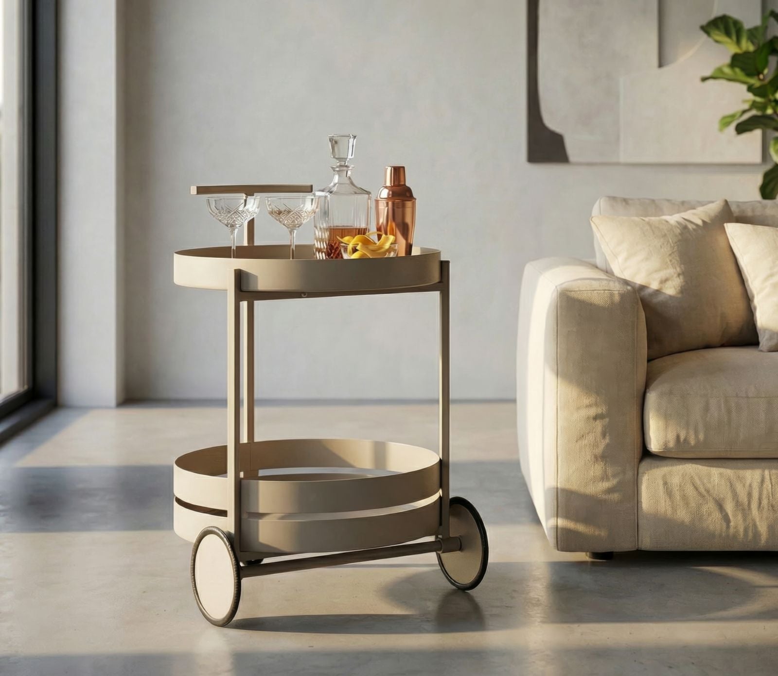 Decoratie Saturn Bar Cart Dove Grey 40×49,5×61 cm