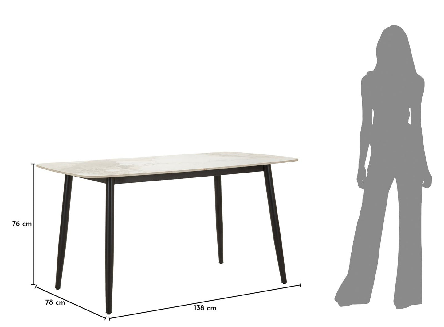 Eettafel Josh Dining Table 138×78×76 cm