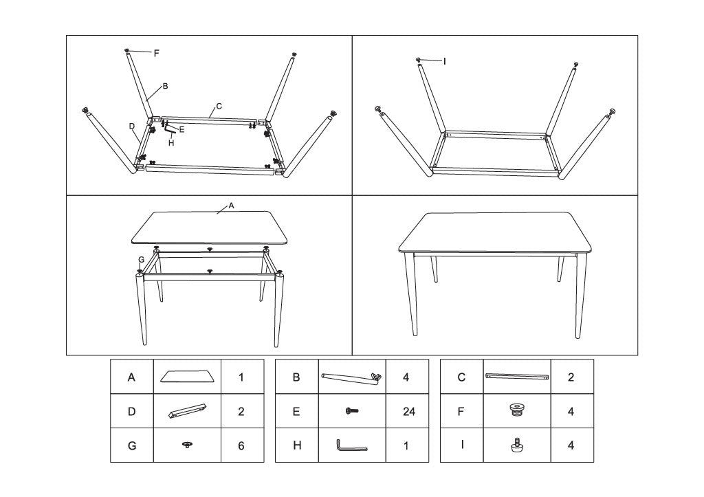 Eettafel Josh Dining Table 138×78×76 cm