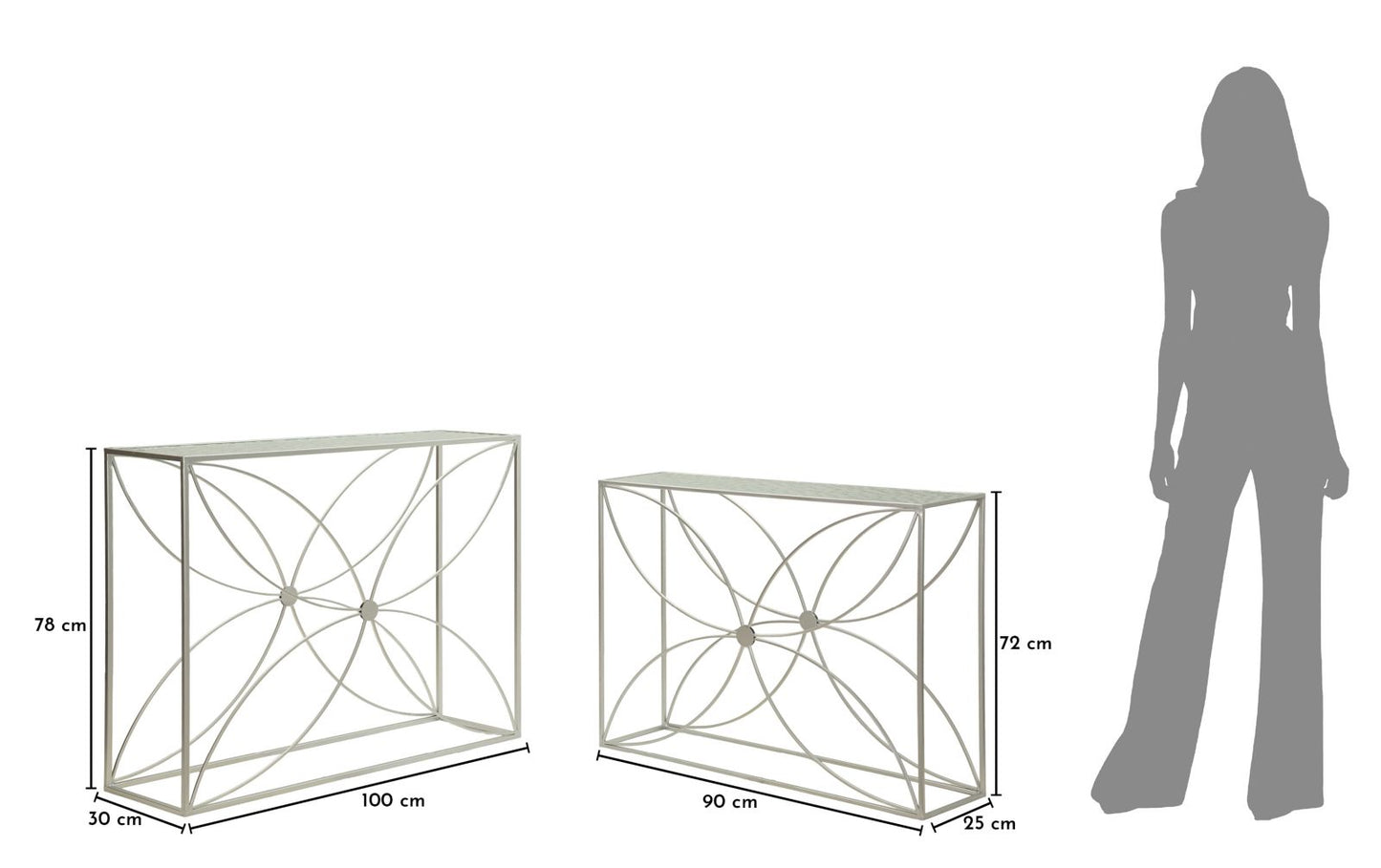 Consoletafel Paradise Console Set 2 Pcs 100×30×78 cm
